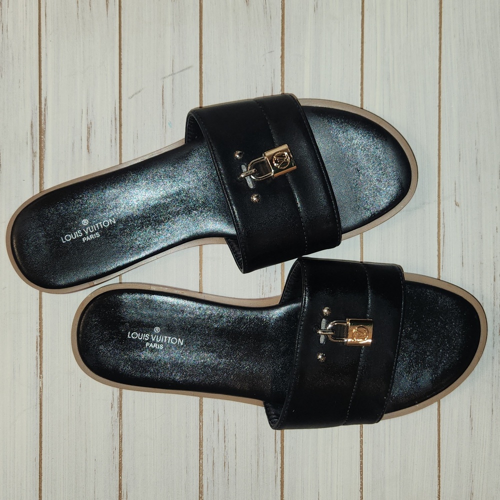 Louis Vuitton Lock Sandals - Authentic - RARE